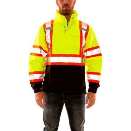 TINGLEY Tingley® Icon„¢ Jacket - Fluorescent Yellow/Green/Black - Attached Hood, 3XL J24122C.3X